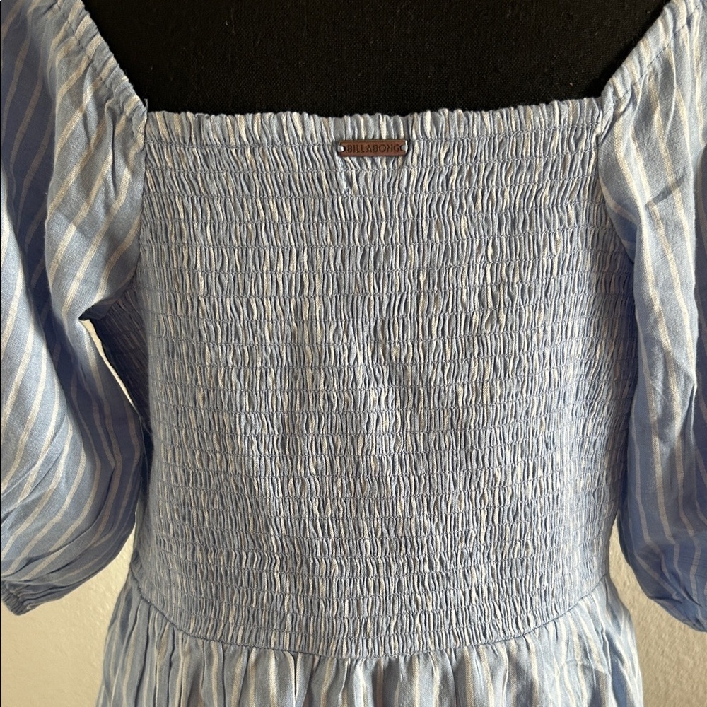 Billabong Light Blue Striped Mini Dress - Picture 7 of 9